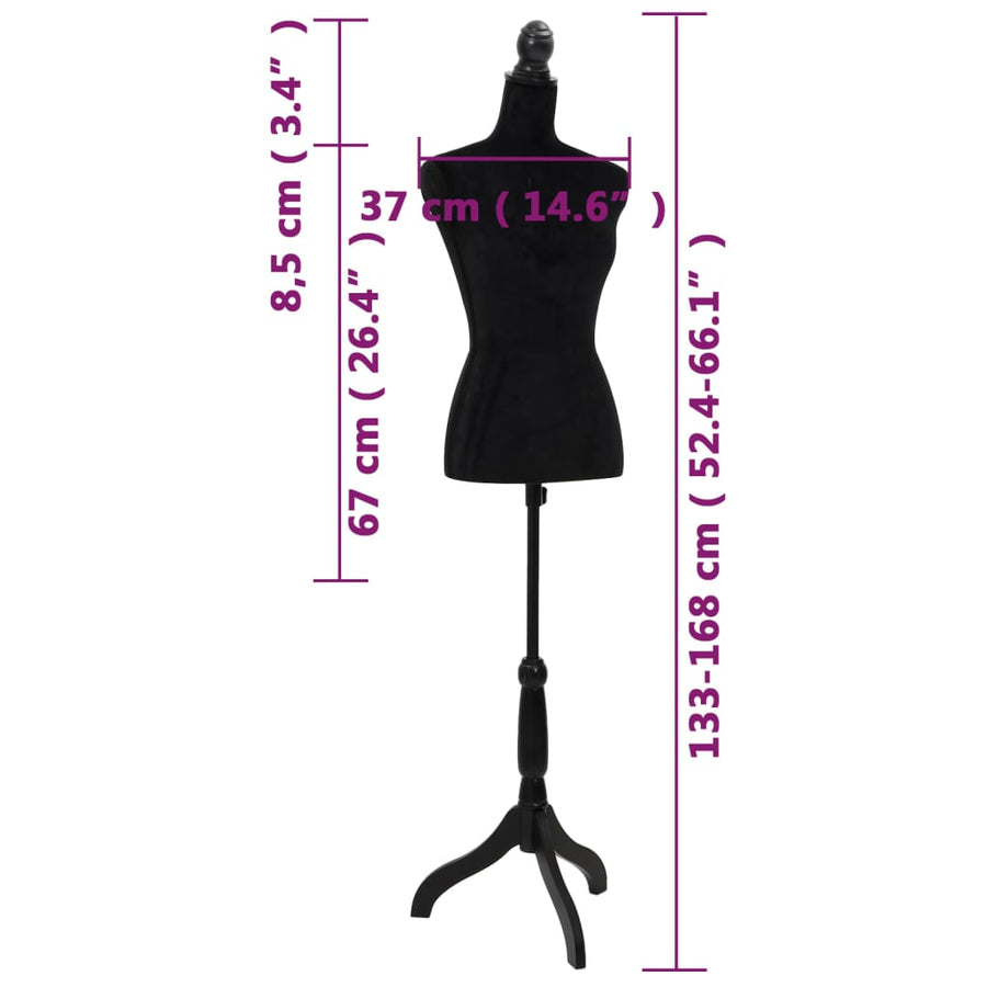 Etalagepop Torso Vrouw Zwart