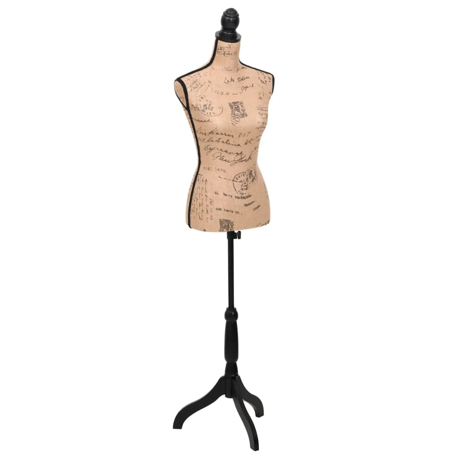 Etalagepop torso vrouw jute bruinzwart Bruin