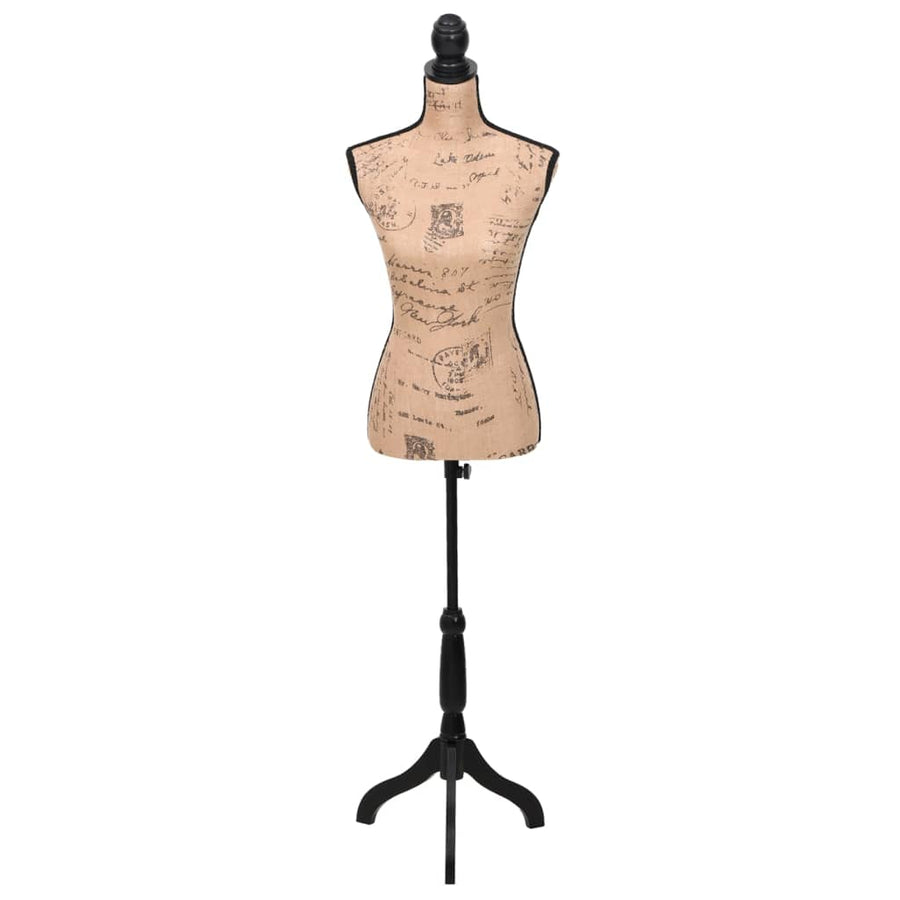 Etalagepop torso vrouw jute bruinzwart Bruin