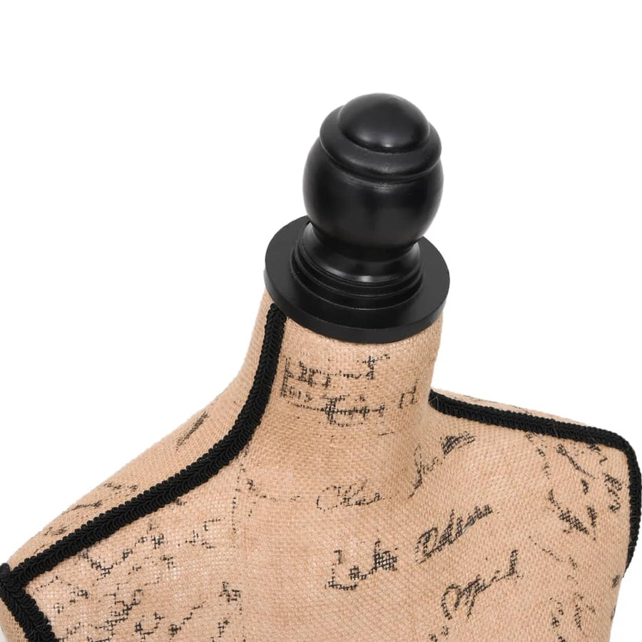 Etalagepop torso vrouw jute bruinzwart Bruin