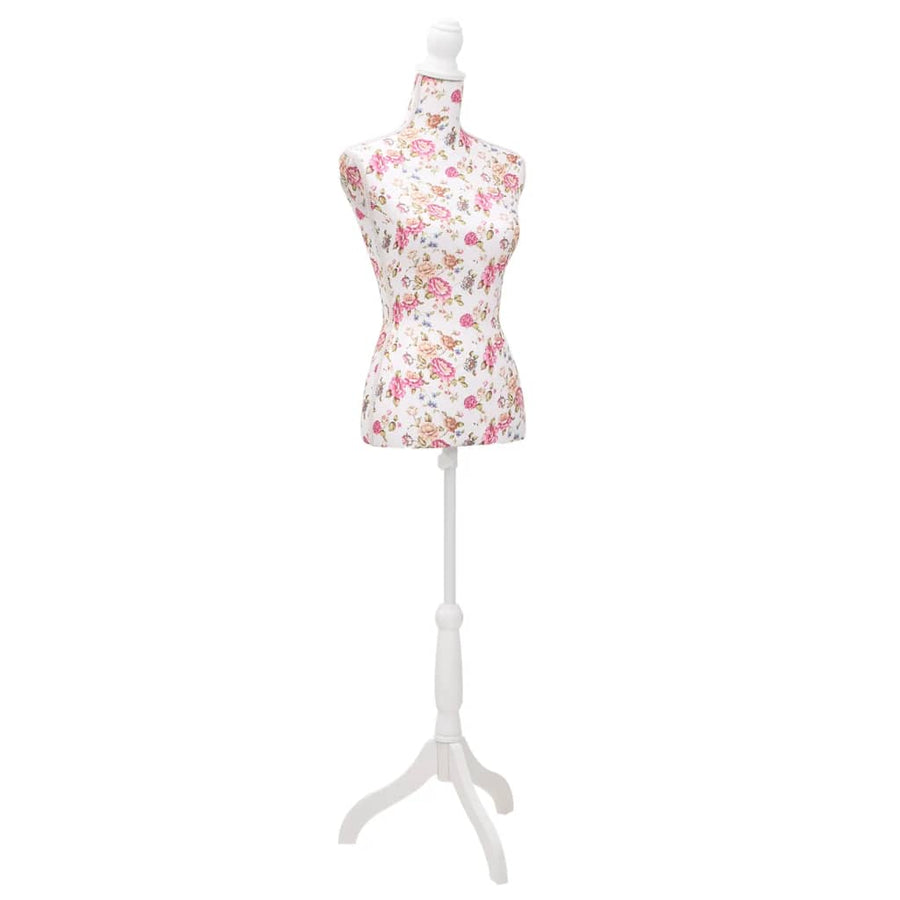 Etalagepop Torso Vrouw Katoen Met Rozenprint Wit