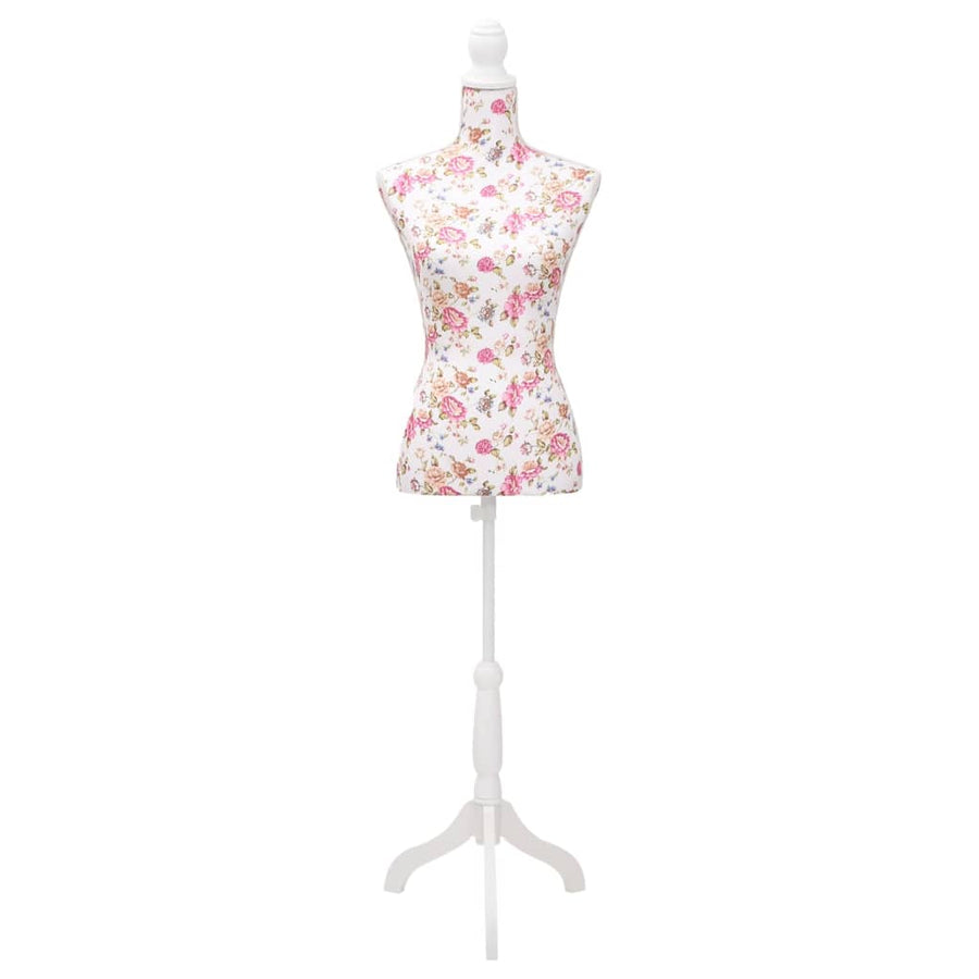 Etalagepop Torso Vrouw Katoen Met Rozenprint Wit
