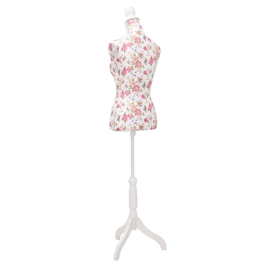 Etalagepop Torso Vrouw Katoen Met Rozenprint Wit