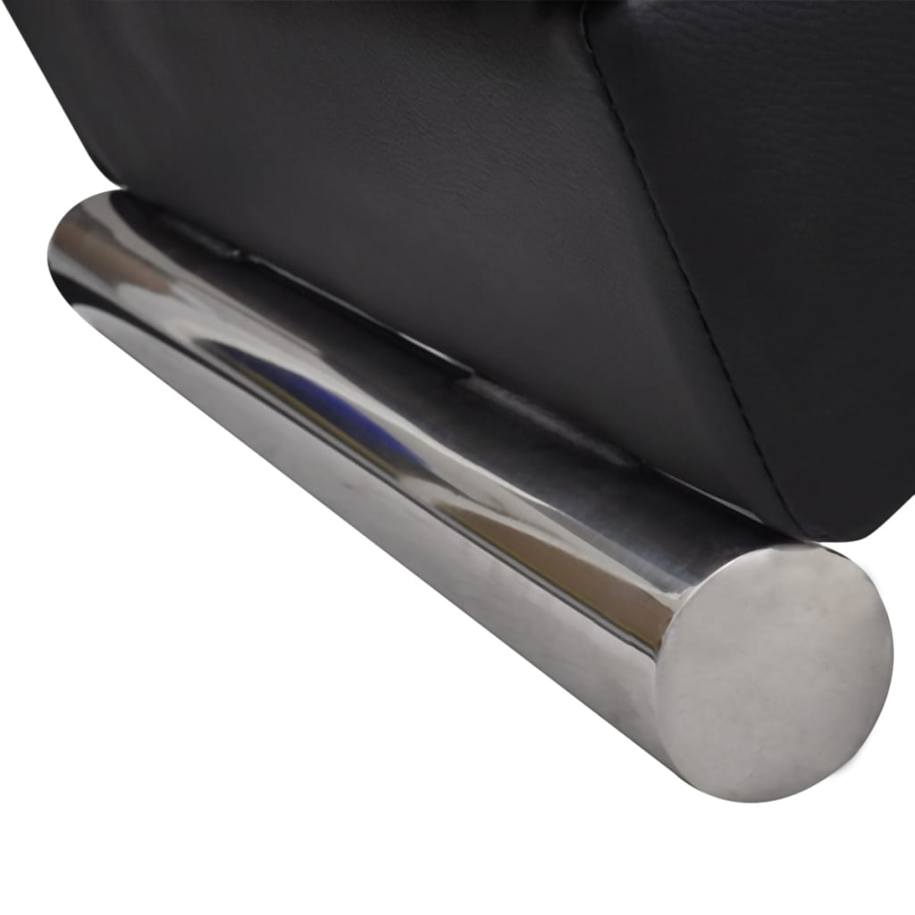 Chaise Longue Kunstleer Zwart