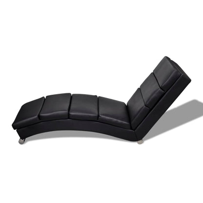 Chaise Longue Kunstleer Zwart