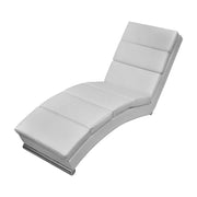 Chaise longue kunstleer wit 154x52.5x72 cm