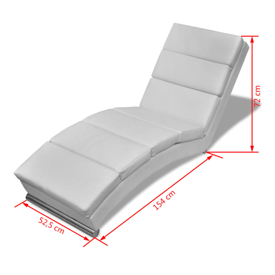 Chaise Longue Kunstleer Wit