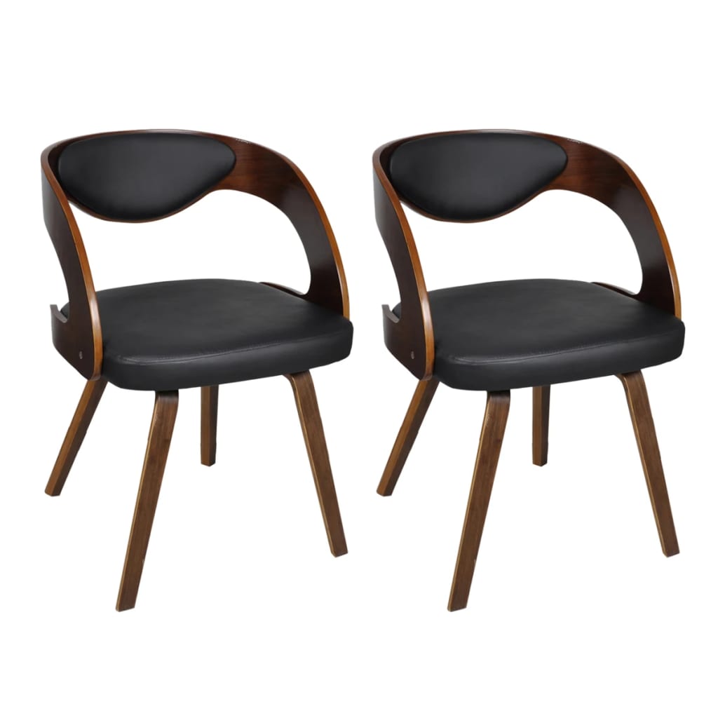 Eetkamerstoelen 2 st kunstleer bruin