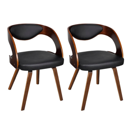 Eetkamerstoelen 2 st kunstleer bruin