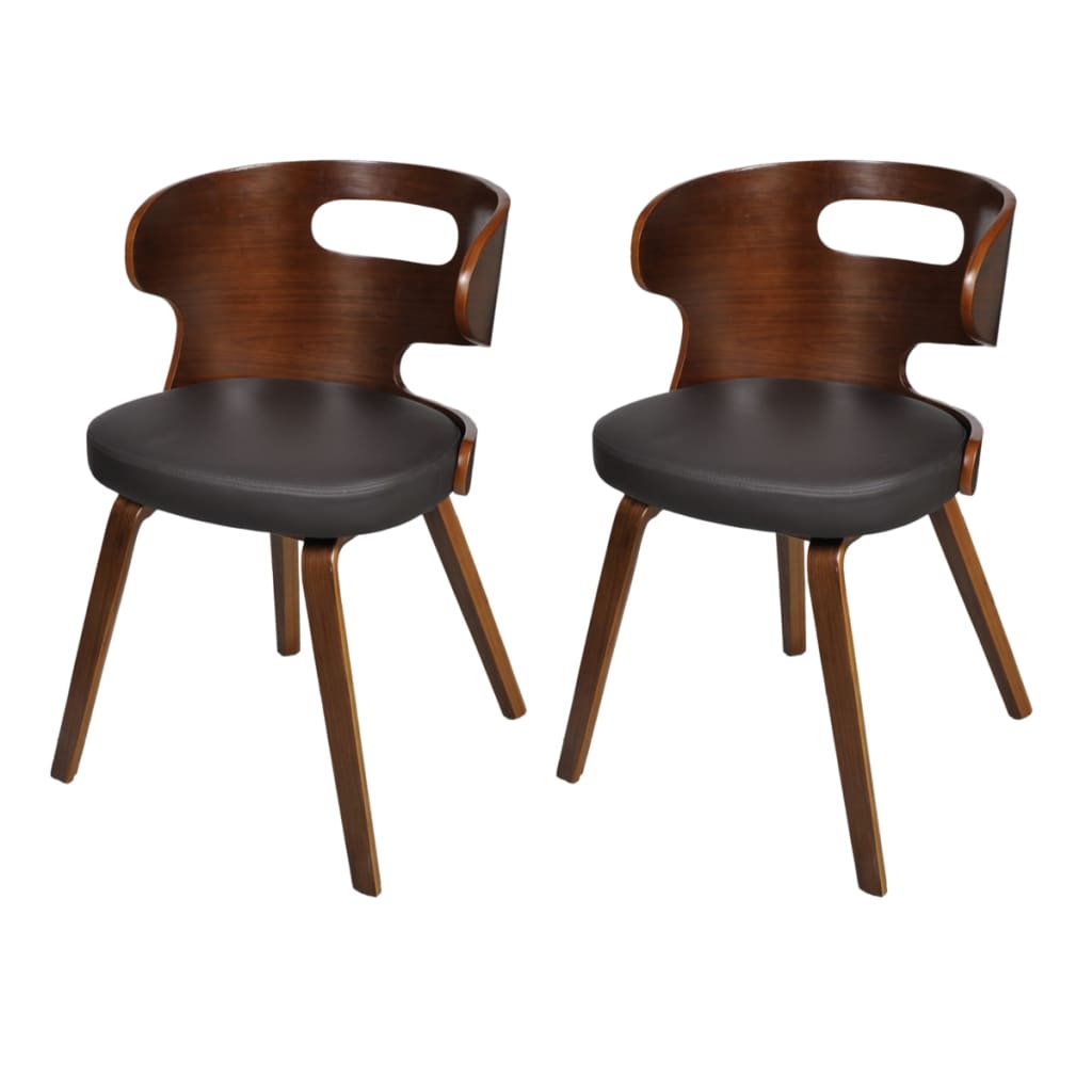 Eetkamerstoelen Kunstleer Bruin 2 Zwart en donkerbruin