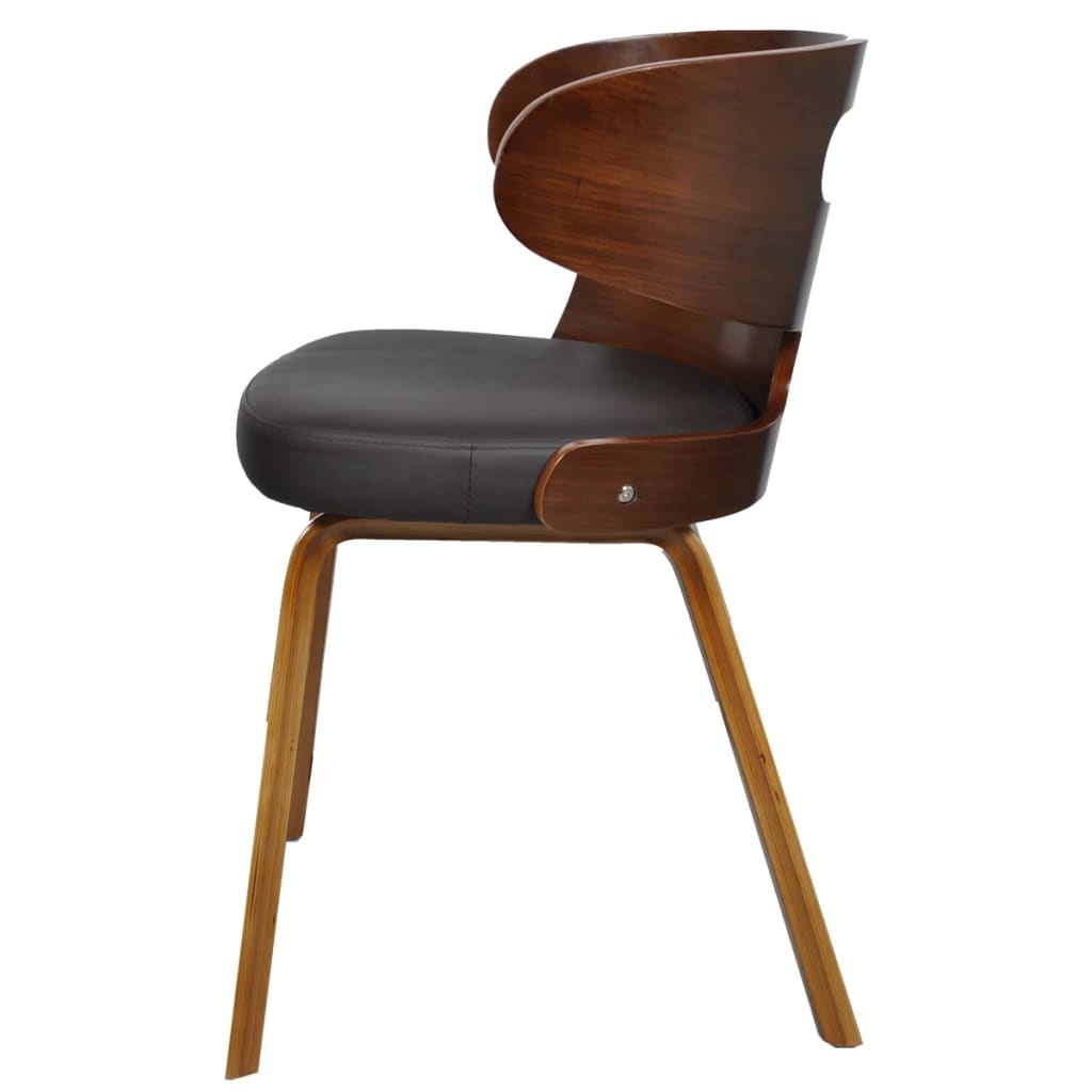 Eetkamerstoelen Kunstleer Bruin 2 Zwart en donkerbruin