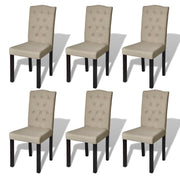 Dining chairs 6 pcs fabric camel