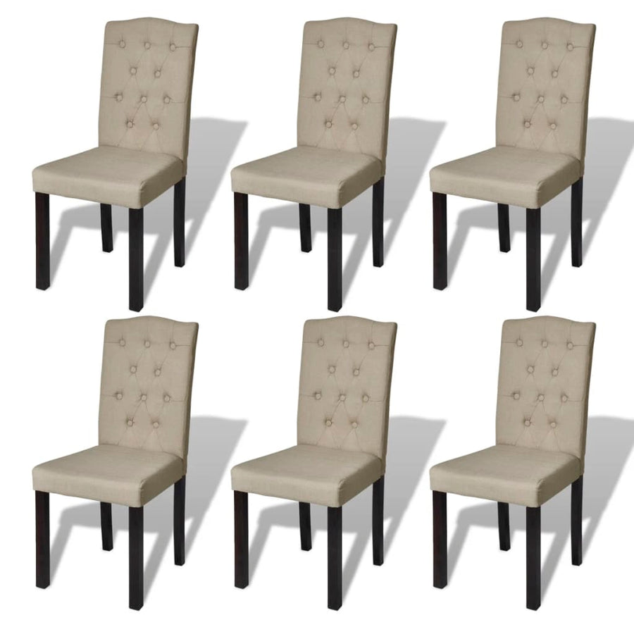 Eetkamerstoelen Stof Camel 6 Beige