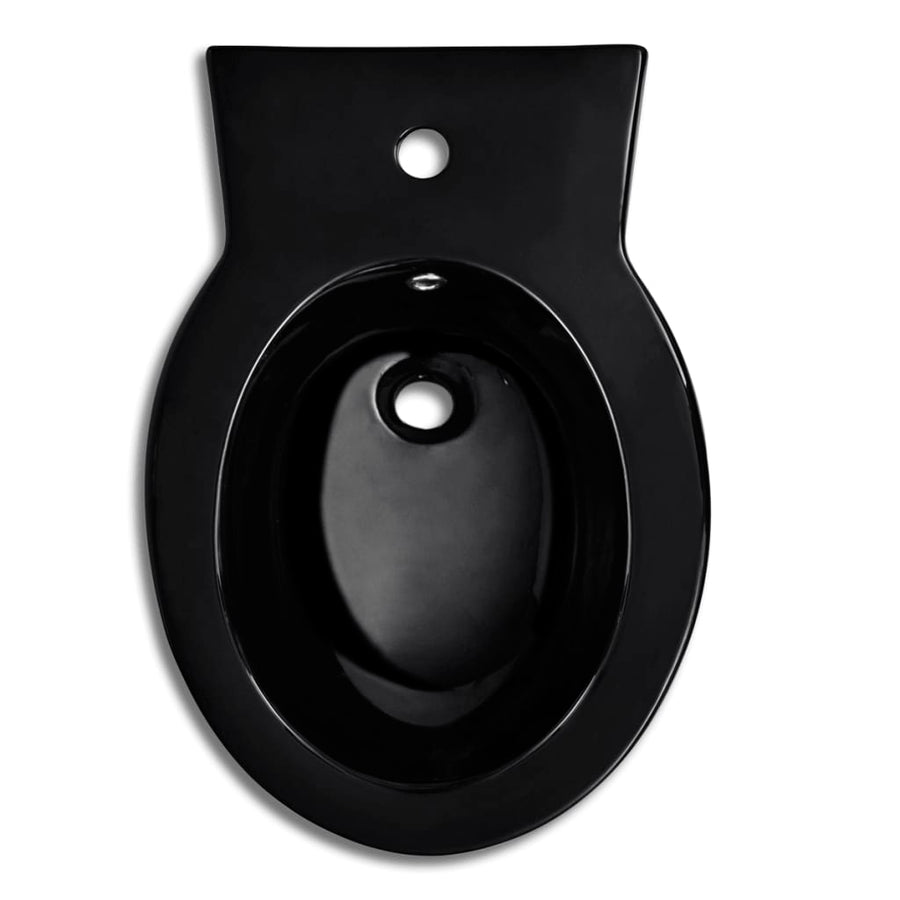 Ronde Staande Keramieken Bidet (Zwart)