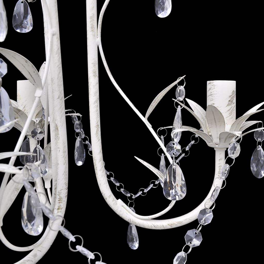 Kristallen Kroonluchter Met Wit Elegant Design (3 Lampen) 1