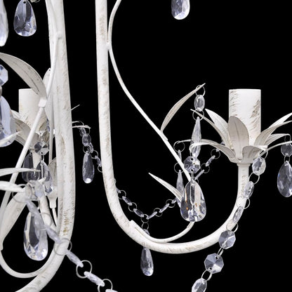 Kristallen Kroonluchter Met Wit Elegant Design (3 Lampen) 1