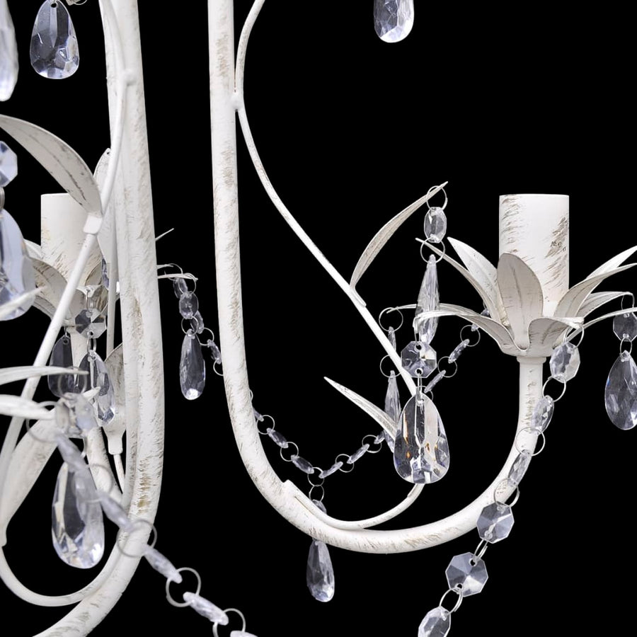 Kristallen Kroonluchter Met Wit Elegant Design (3 Lampen) 1