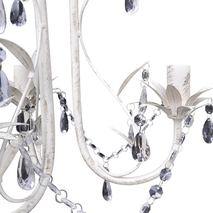 Kristallen Kroonluchter Met Wit Elegant Design (3 Lampen) 1