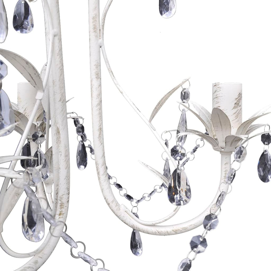 Kristallen Kroonluchter Met Wit Elegant Design (3 Lampen) 1