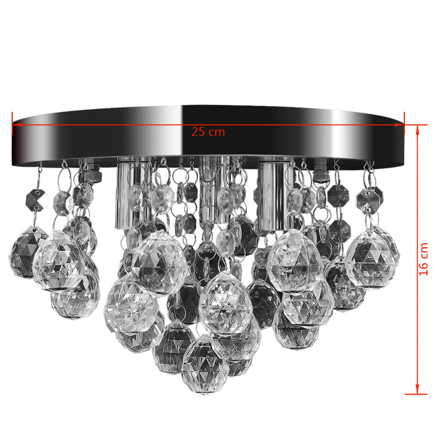 Plafondlamp Kroonluchterontwerp Kristal Chroom