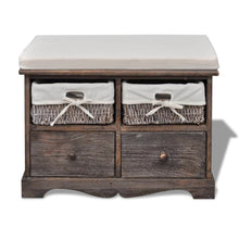 Opbergbank 62X33X42 Cm Paulowniahout Bruin