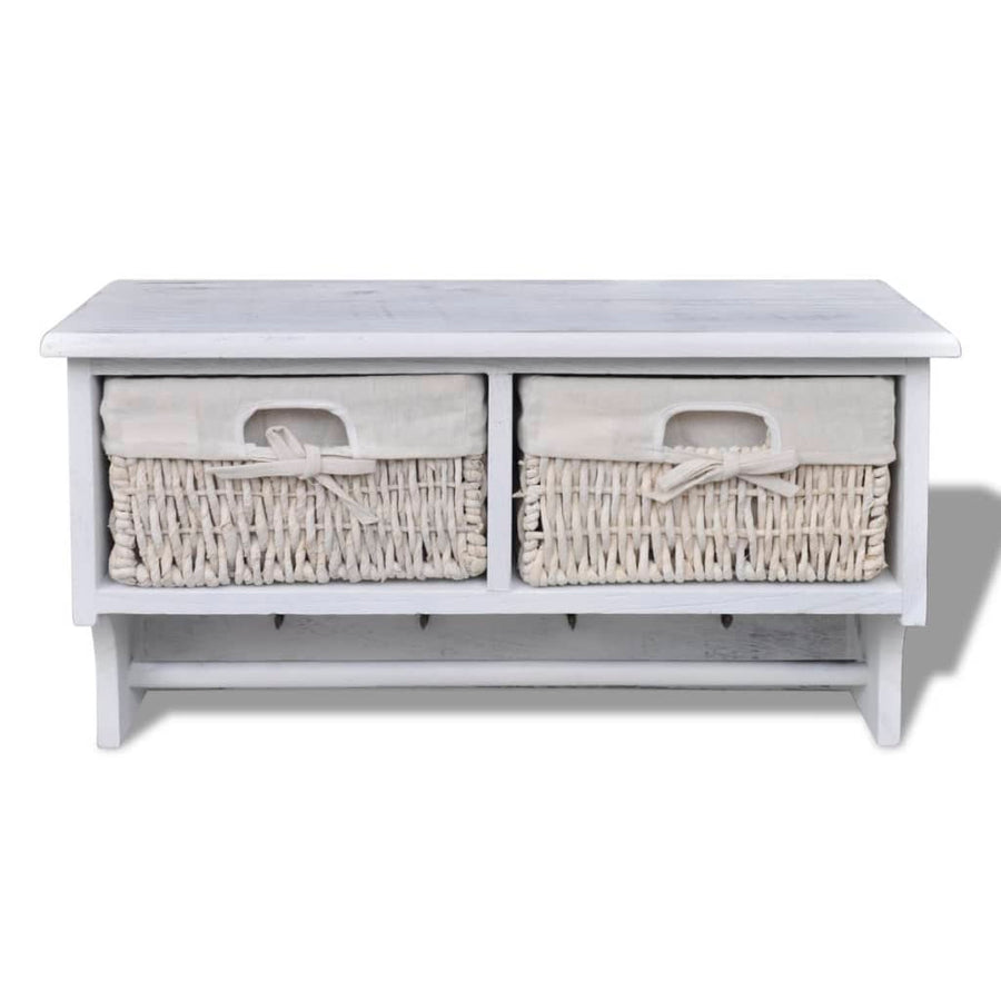 Wandschap 60X23,5X33 Cm Paulowniahout Wit