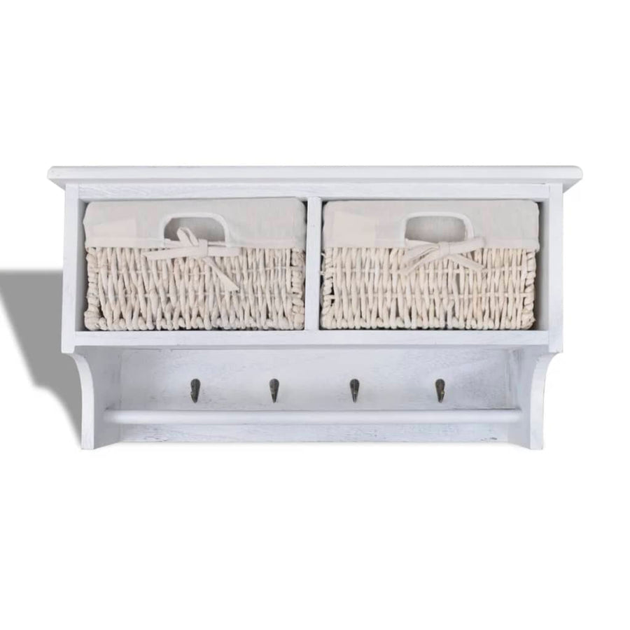 Wandschap 60X23,5X33 Cm Paulowniahout Wit