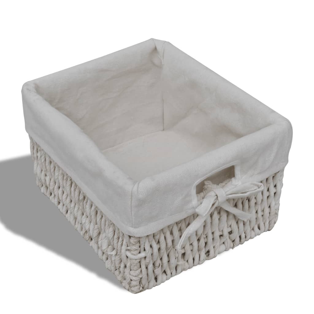 Kast Met Links 3 Weefmanden Hout 60 x 30 x 63 cm Wit