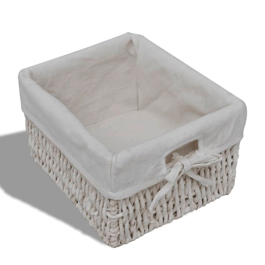 Kast Met Links 3 Weefmanden Hout 60 x 30 x 63 cm Wit