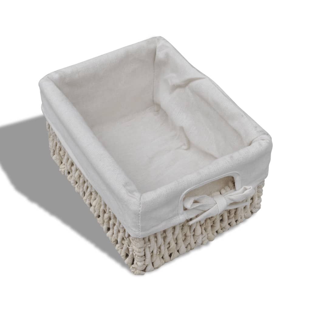 Opbergkast Met 3 Weefmanden Hout Wit 25 x 28 x 58 cm