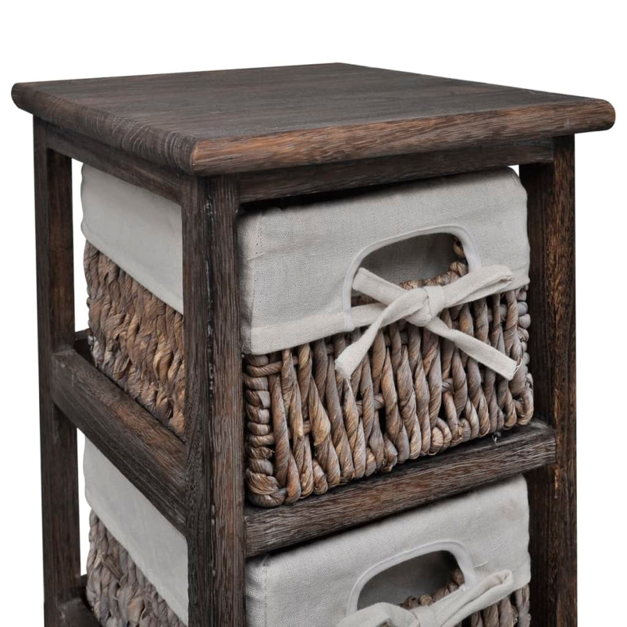 Opbergkast Met 4 Weefmanden Hout Bruin 25 x 28 x 74 cm