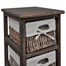 Opbergkast Met 5 Weefmanden Hout 25 x 28 x 90 cm Bruin