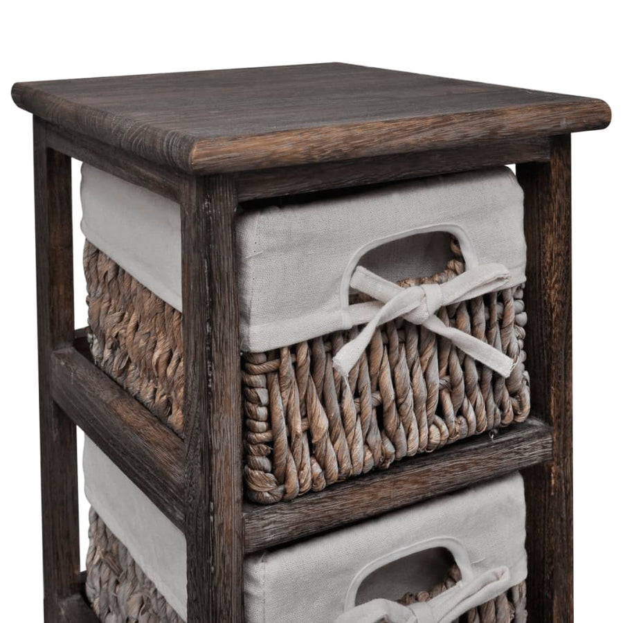 Opbergkast Met 5 Weefmanden Hout 25 x 28 x 90 cm Bruin