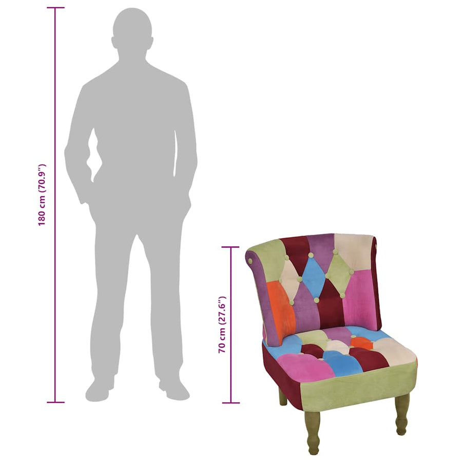 Franse Stoelen Met Patchwork Ontwerp Stof 2