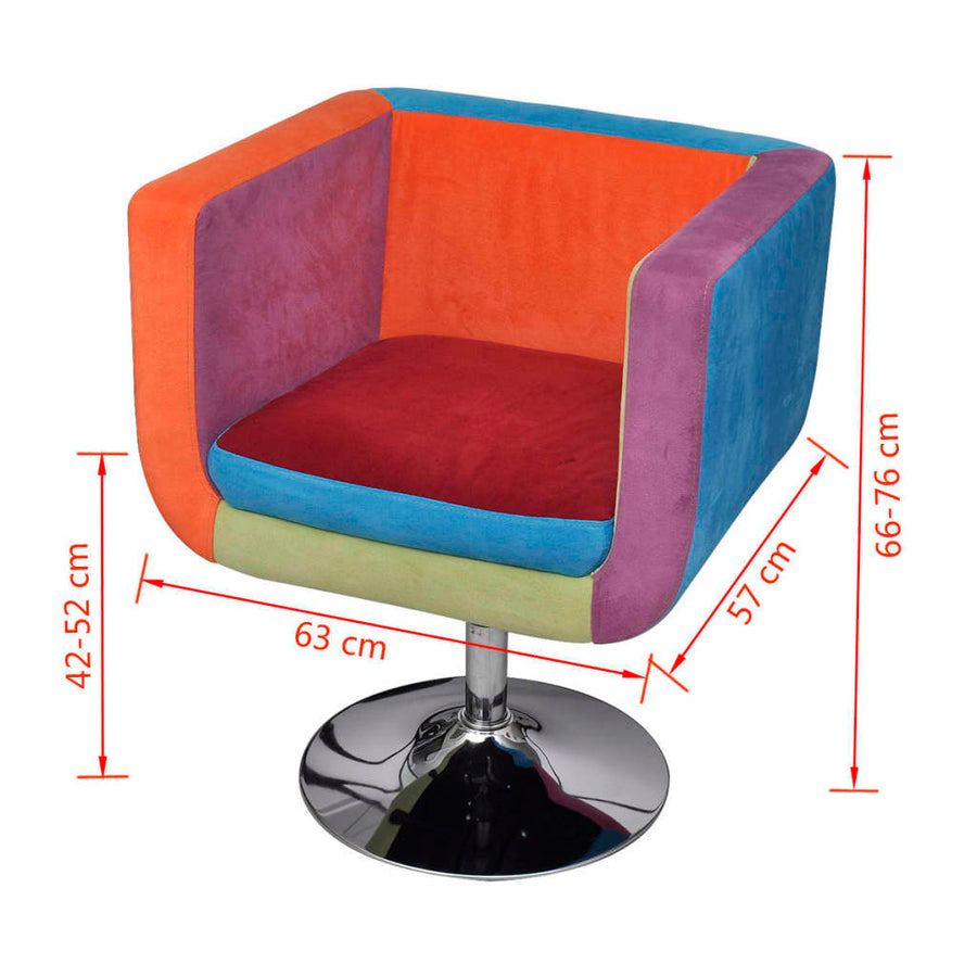 Stoel Met Patchwork Motief Kubus Stof