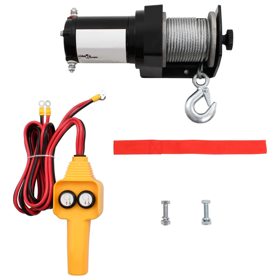 Elektrische Lier 12V 907 Kg Met Afstandsbediening