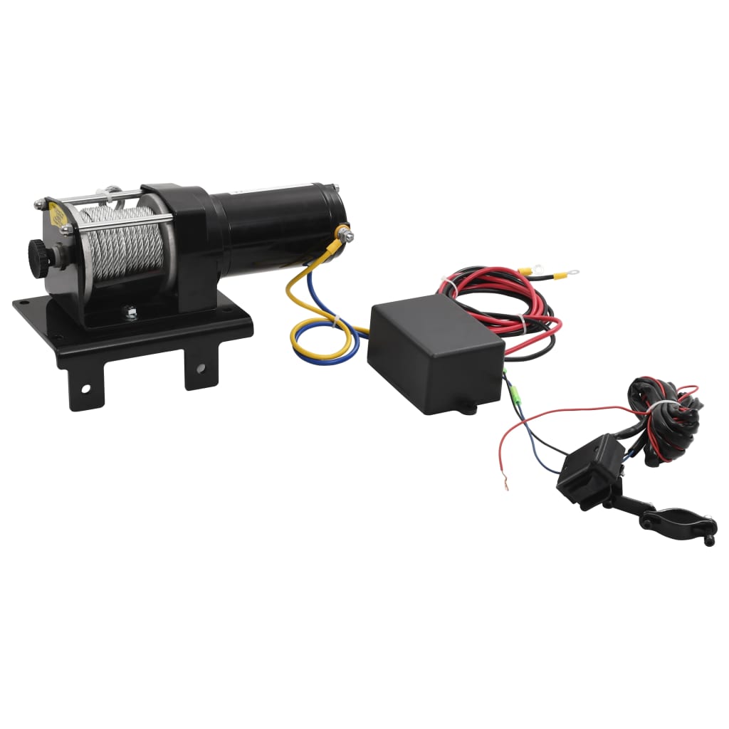 Elektrische Lier 12 V 1360 Kg Met Montageplaat En Rollenvenster