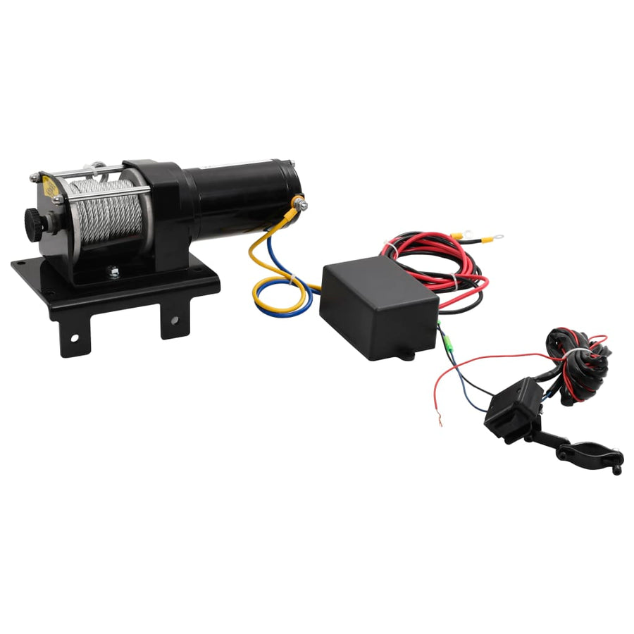 Elektrische Lier 12 V 1360 Kg Met Montageplaat En Rollenvenster
