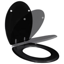 Toiletbril soft-close simpel ontwerp MDF zwart 1 Effen zwart Ja