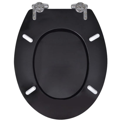 Toiletbril soft-close simpel ontwerp MDF zwart 1 Effen zwart Ja