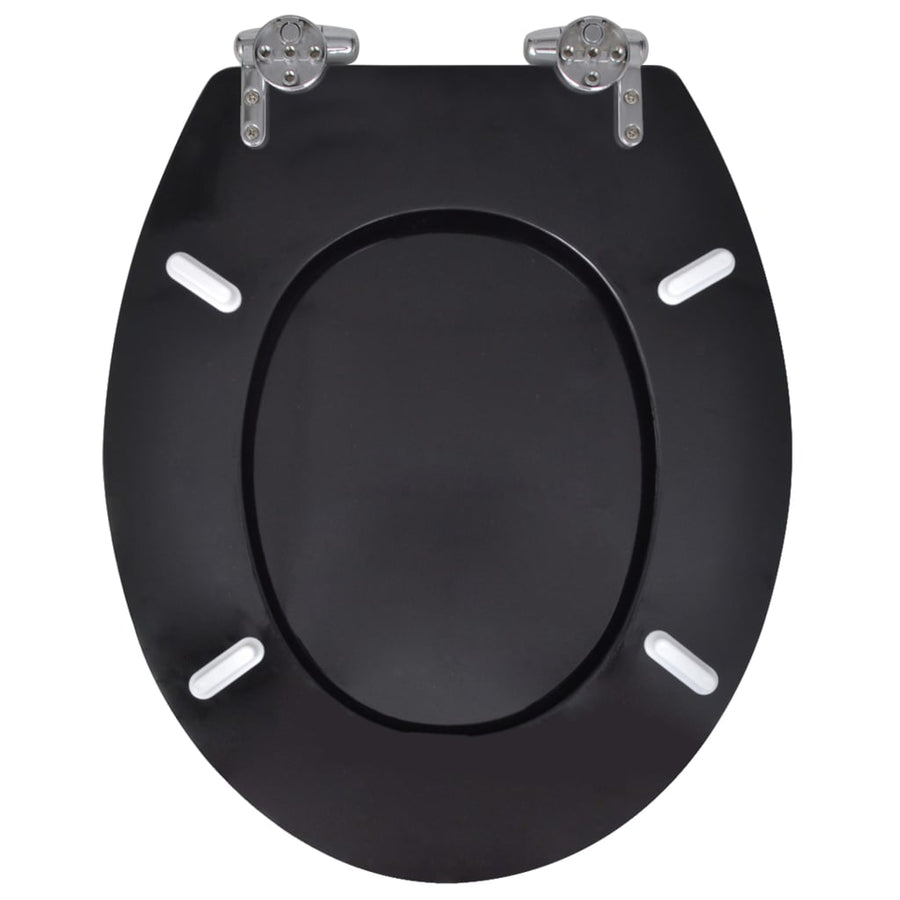 Toiletbril soft-close simpel ontwerp MDF zwart 1 Effen zwart Ja