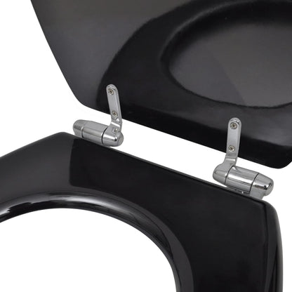 Toiletbril soft-close simpel ontwerp MDF zwart 1 Effen zwart Ja