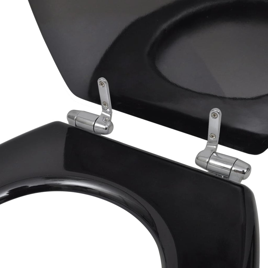 Toiletbril soft-close simpel ontwerp MDF zwart 1 Effen zwart Ja