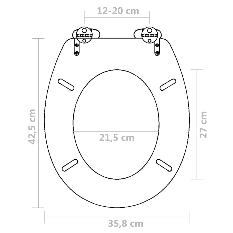 Toiletbril soft-close simpel ontwerp MDF zwart 1 Effen zwart Ja