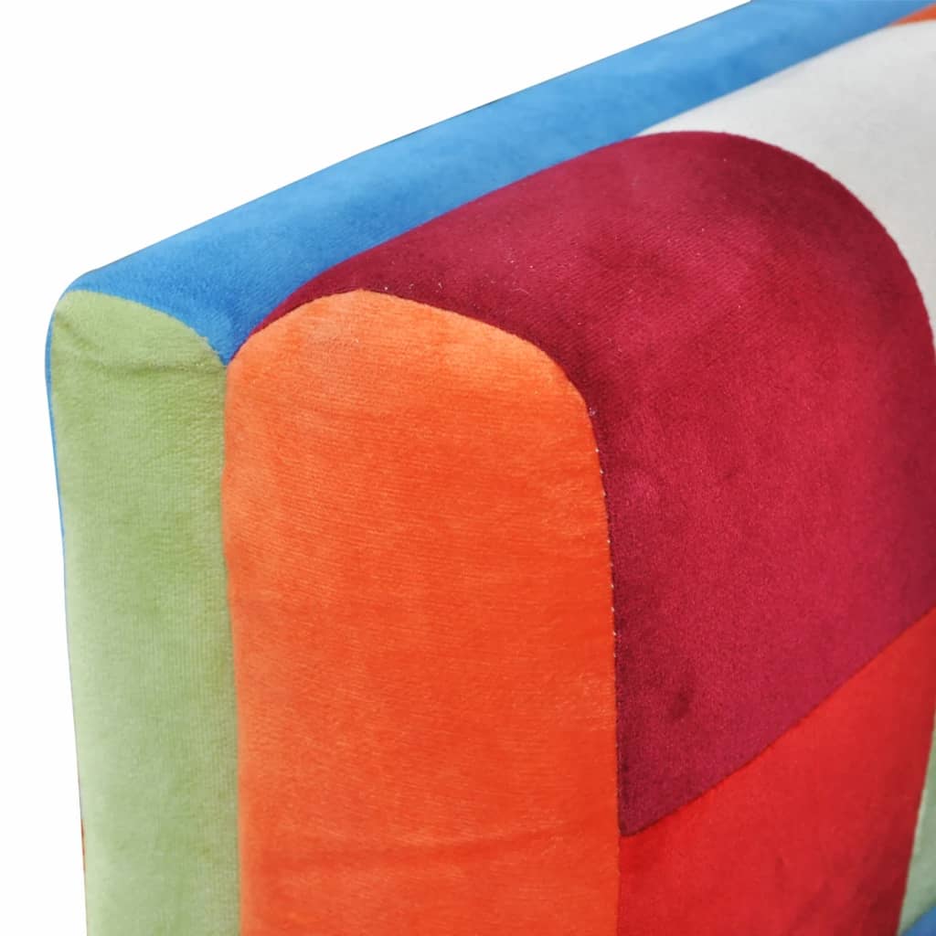 Fauteuil Met Patchwork Ontwerp En Verchroomde Poten Kubus Stof