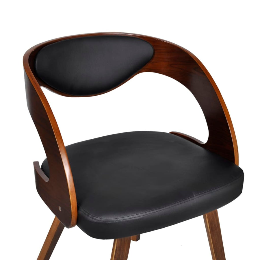 Eetkamerstoelen 4 st gebogen hout en kunstleer bruin