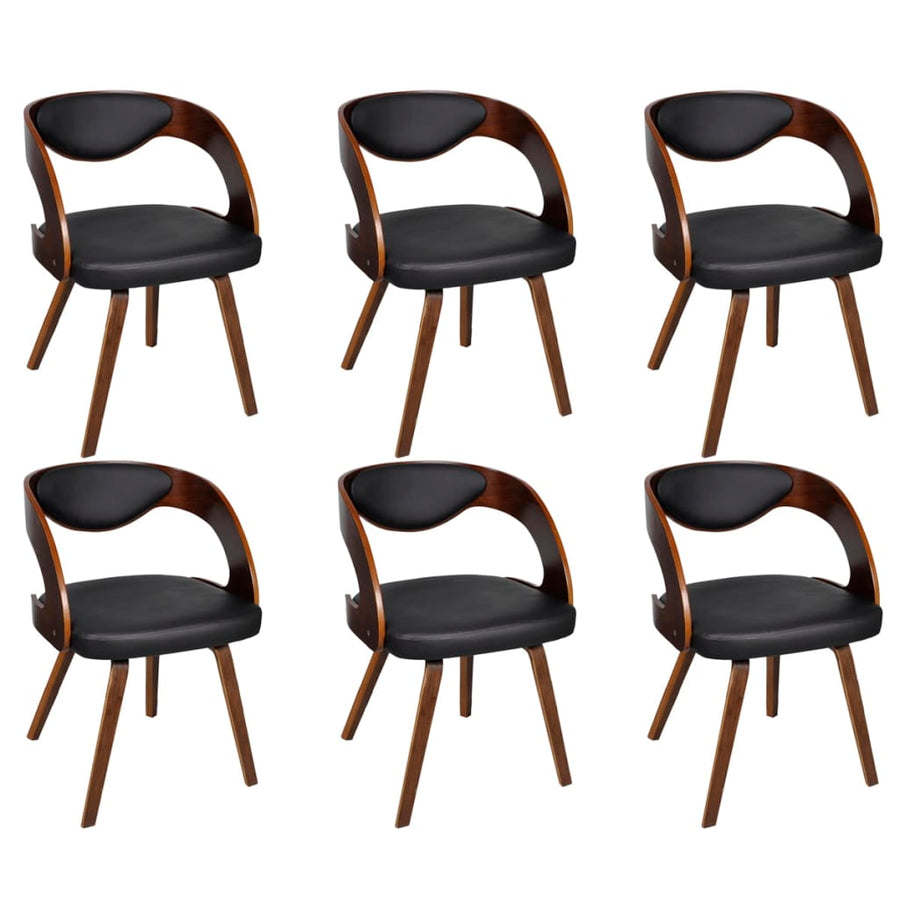 Eetkamerstoelen 6 st kunstleer bruin