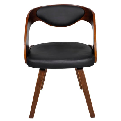 Eetkamerstoelen Kunstleer Bruin 6 Zwart en donkerbruin