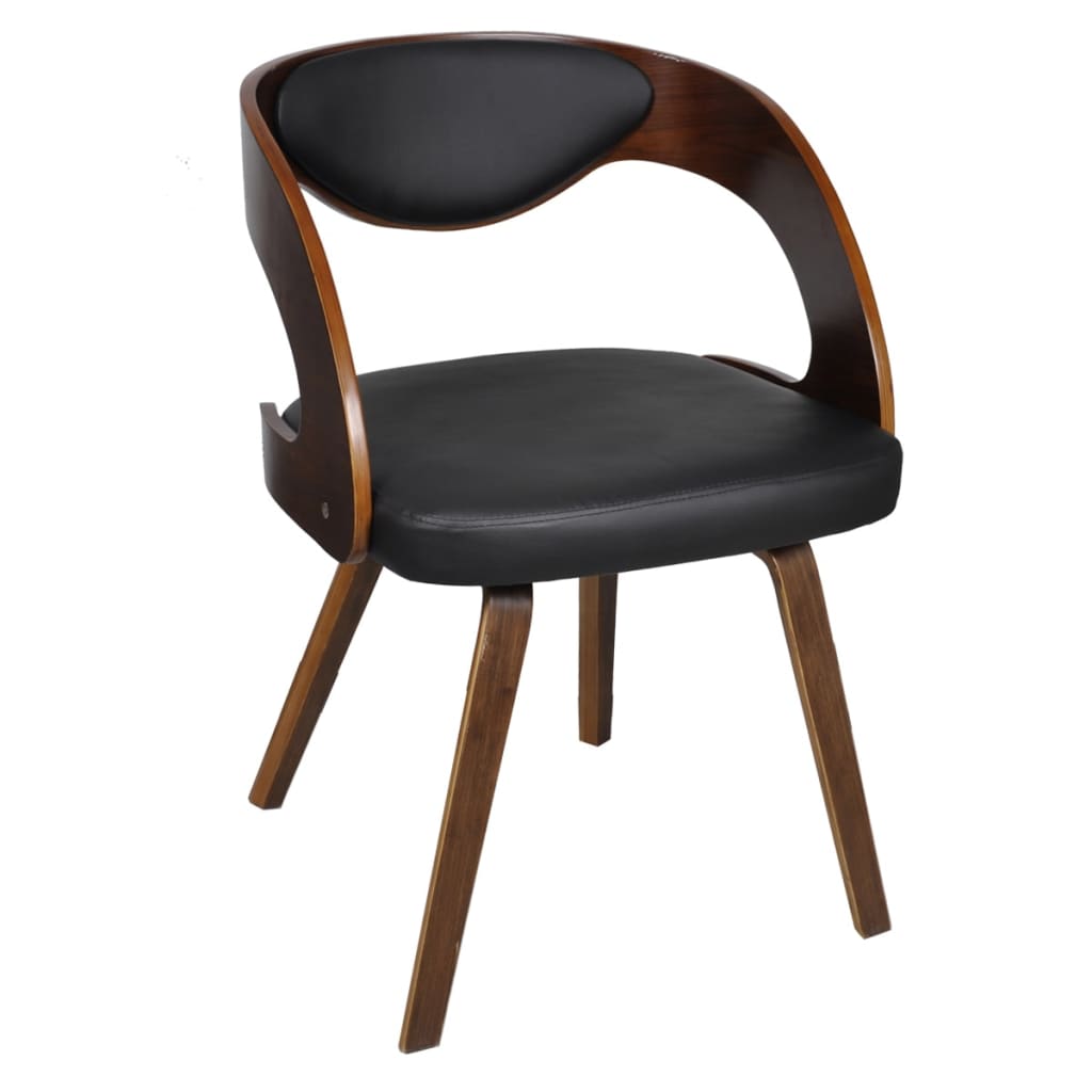 Eetkamerstoelen Kunstleer Bruin 6 Zwart en donkerbruin
