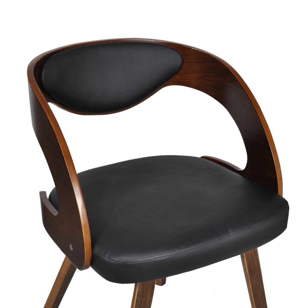 Eetkamerstoelen Kunstleer Bruin 6 Zwart en donkerbruin